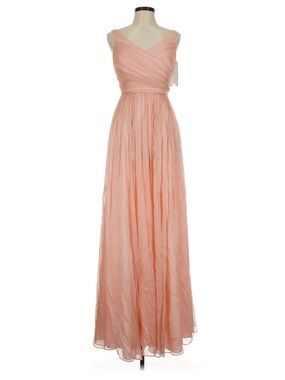 J. Crew Peach Sleeveless V-Neck Maxi Silk Gown